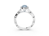 White gold Fancy Blue Marquise  Cut Halo Twisted Band Four-Prong Ring_22