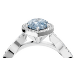 White gold Fancy Blue Marquise  Cut Halo Twisted Band Four-Prong Ring_23