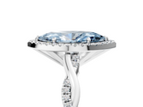 White gold Fancy Blue Marquise  Cut Halo Twisted Band Four-Prong Ring_24