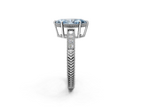 White gold Fancy Blue Marquise  Cut Milgrain Channel Set Engagement Ring with Solitaire Prong Setting_110
