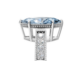 White gold Fancy Blue Marquise  Cut Milgrain Channel Set Engagement Ring with Solitaire Prong Setting_117