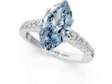 White gold Fancy Blue Marquise  Cut Pavé Band Solitaire Ring with Four-Prong Setting_60