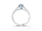 White gold Fancy Blue Marquise  Cut Pavé Band Solitaire Ring with Four-Prong Setting_60