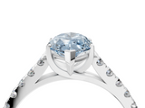 White gold Fancy Blue Marquise  Cut Pavé Band Solitaire Ring with Four-Prong Setting_63