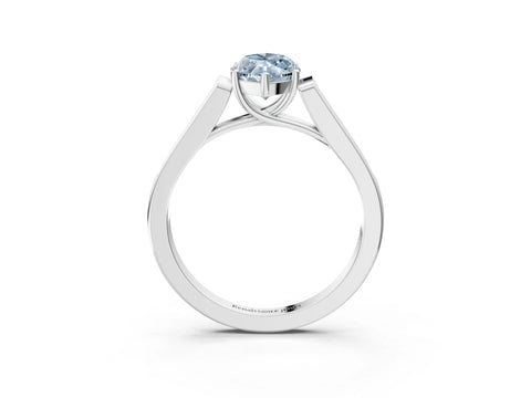 White gold Fancy Blue Marquise Cut Solitaire Cathedral Diamond Engagement Ring with Channel-Set Band and Four-Prong Setting_6