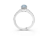 White gold Fancy Blue Marquise Cut Solitaire Diamond Engagement Ring with Pavé Band and Six-Prong Setting_15