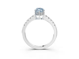 White gold Fancy Blue Marquise Cut Solitaire Diamond Engagement Ring with Pavé Band and Six-Prong Setting_27