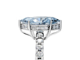 White gold Fancy Blue Marquise Cut Solitaire Diamond Engagement Ring with Pavé Band and Six-Prong Setting_29