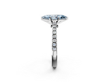White gold Fancy Blue Marquise  Cut Solitaire Diamond Engagement Ring with Pave Band and Four-Prong Setting_166