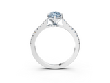 White gold Fancy Blue Marquise  Cut Solitaire Diamond Engagement Ring with Pave Band and Four-Prong Setting_167