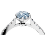 White gold Fancy Blue Marquise  Cut Solitaire Diamond Engagement Ring with Pave Band and Four-Prong Setting_168