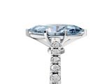 White gold Fancy Blue Marquise  Cut Solitaire Diamond Engagement Ring with Pave Band and Four-Prong Setting_169