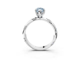 White gold Fancy Blue Marquise Cut Solitaire Diamond Engagement Ring with Twisted Pave Band and Four-Prong Setting_22
