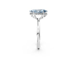 White gold Fancy Blue Marquise Cut Solitaire Diamond Ring with Prong Setting and Plain Band_14