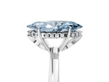 White gold Fancy Blue Marquise Cut Solitaire Diamond Ring with Prong Setting and Plain Band_17
