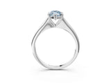 White gold Fancy Blue Marquise Cut Solitaire Diamond Ring with Six-Prong Setting and Classic Band_241
