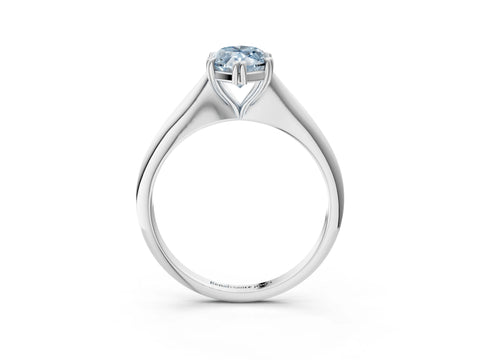 White gold Fancy Blue Marquise Cut Solitaire Diamond Ring with Six-Prong Setting and Classic Band_3