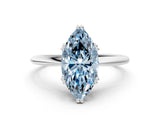 White gold Fancy Blue Marquise Cut Solitaire Diamond Ring with Six-Prong Setting and Classic Band_40