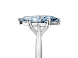 White gold Fancy Blue Marquise Cut Solitaire Diamond Ring with Six-Prong Setting and Classic Band_63