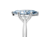 White gold Fancy Blue Marquise Cut Solitaire Diamond Ring with Six-Prong Setting and Classic Band_79