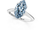 White gold Fancy Blue Marquise Cut Solitaire Diamond Ring with Six-Prong Setting and Classic Band_89