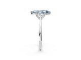 White gold Fancy Blue Marquise Cut Solitaire Diamond Ring with Six-Prong Setting and Classic Band_90