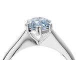 White gold Fancy Blue Marquise Cut Solitaire Diamond Ring with Six-Prong Setting and Classic Band_90