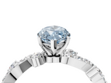 White gold Fancy Blue Marquise  Cut Solitaire Diamond Twisted Band with Pave Setting_65