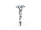 White gold Fancy Blue Marquise  Cut Solitaire Diamond Twisted Band with Pave Setting_69