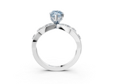 White gold Fancy Blue Marquise  Cut Solitaire Diamond with Side Stones on Criss-Cross Band and Four-Prong Setting_6