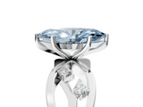 White gold Fancy Blue Marquise  Cut Solitaire Diamond with Side Stones on Criss-Cross Band and Four-Prong Setting_8