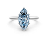 White gold Fancy Blue Marquise  Cut Solitaire Engagement Ring with Four-Prong Setting and Classic Band_20