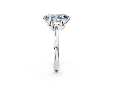 White gold Fancy Blue Marquise Cut Solitaire Engagement Ring with Six-Prong Setting and Tapered Band_2