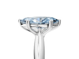 White gold Fancy Blue Marquise  Cut Solitaire Engagement Ring with Tapered Band and Four-Prong Setting