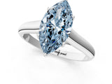 White gold Fancy Blue Marquise Cut Solitaire Engagement Ring with Tapered Band and Four-Prong Setting_16