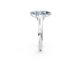 White gold Fancy Blue Marquise Cut Solitaire Engagement Ring with Tapered Band and Four-Prong Setting_17