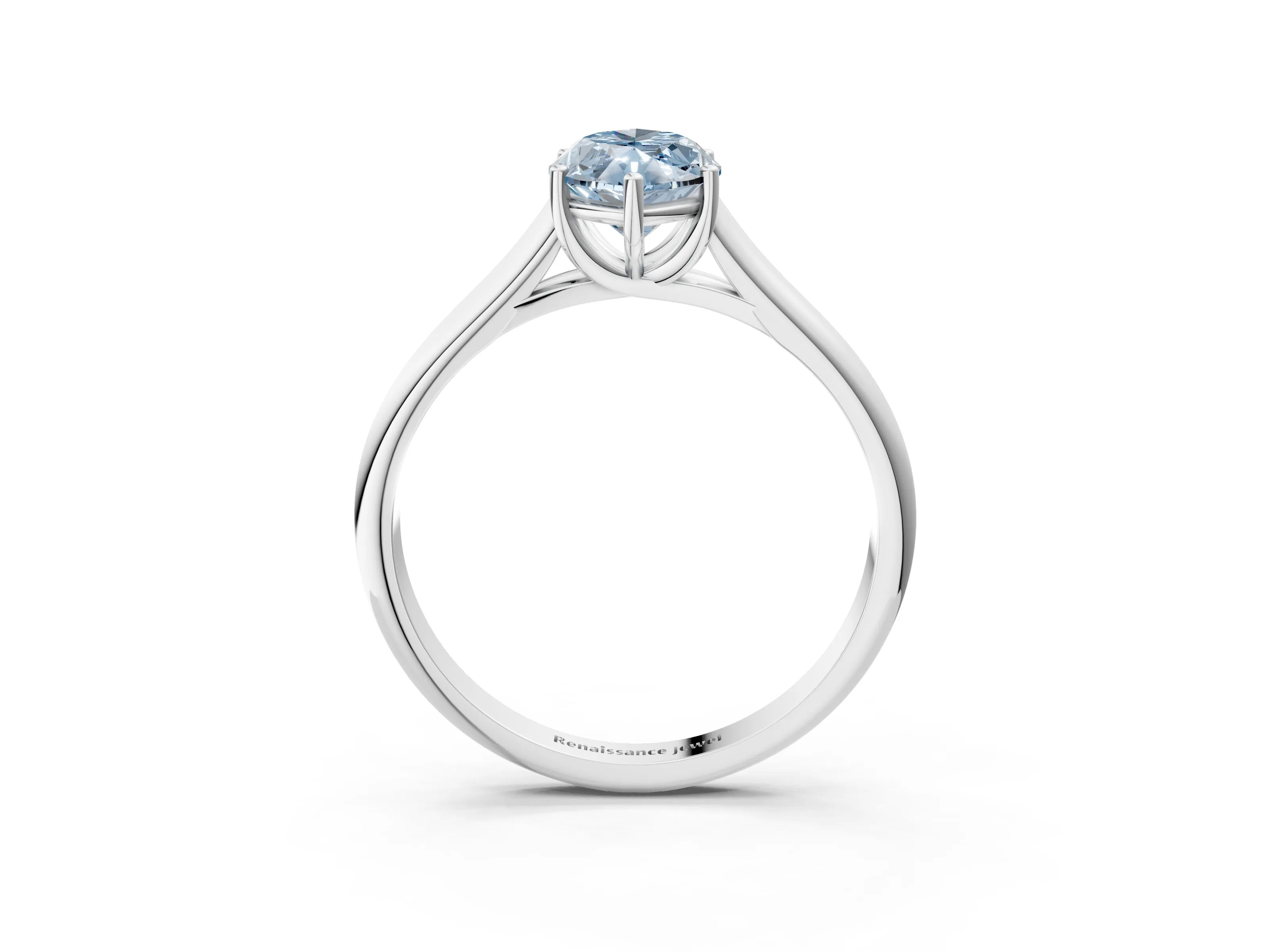 White gold Fancy Blue Marquise Cut Solitaire Engagement Ring with Tapered Band and Four-Prong Setting_18