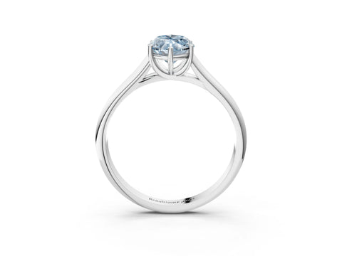 White gold Fancy Blue Marquise Cut Solitaire Engagement Ring with Tapered Band and Four-Prong Setting_18