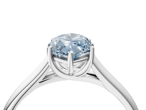 White gold Fancy Blue Marquise Cut Solitaire Engagement Ring with Tapered Band and Four-Prong Setting_19