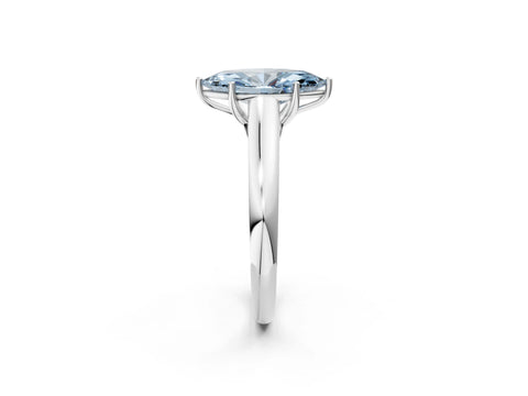 White gold Fancy Blue Marquise Cut Solitaire Engagement Ring with Tapered Band and Four-Prong Setting_5