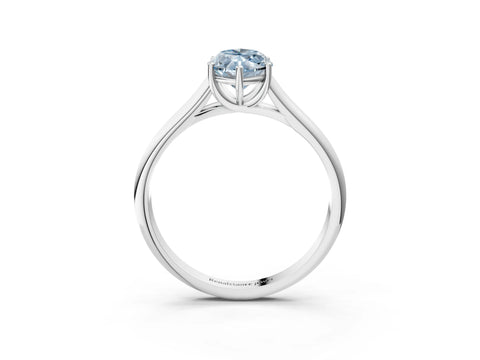White gold Fancy Blue Marquise Cut Solitaire Engagement Ring with Tapered Band and Four-Prong Setting_6