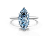 White gold Fancy Blue Marquise  Cut Solitaire Engagement Ring with Thin Band and Four-Prong Setting_3