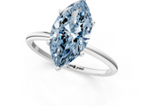 White gold Fancy Blue Marquise  Cut Solitaire Engagement Ring with Thin Band and Four-Prong Setting_4