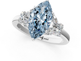 White gold Fancy Blue Marquise  Cut Solitaire Floral Diamond Ring with Four-Prong Setting_55