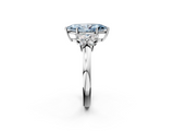 White gold Fancy Blue Marquise  Cut Solitaire Floral Diamond Ring with Four-Prong Setting_56