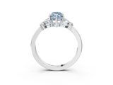 White gold Fancy Blue Marquise  Cut Solitaire Floral Diamond Ring with Four-Prong Setting_57