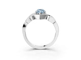 White gold Fancy Blue Marquise Cut Solitaire Intertwined Band Prong Setting Ring_3