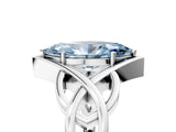White gold Fancy Blue Marquise Cut Solitaire Intertwined Band Prong Setting Ring_5