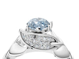 White gold Fancy Blue Marquise Cut Solitaire Leaf-Inspired Engagement Ring with Prong Setting_16