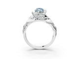 White gold Fancy Blue Marquise Cut Solitaire Leaf-Inspired Engagement Ring with Prong Setting_3